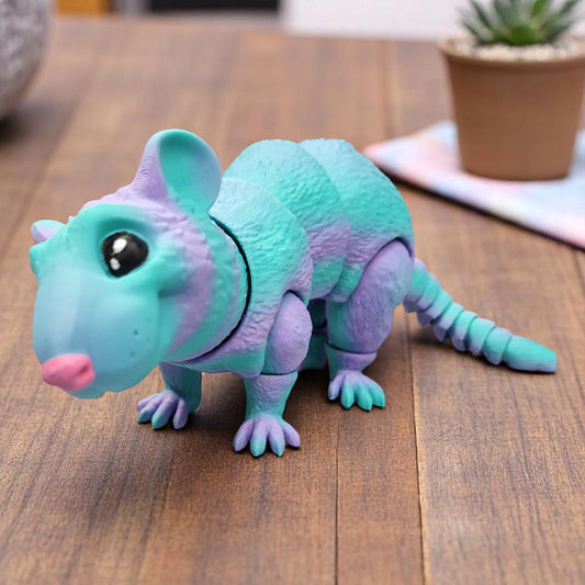 Colorful Articulated Rat Figure (10 Inch) - Bendable Pet Toy for Kids & Adults - Decorative Animal Sculpture - Unique Home Decor Gift