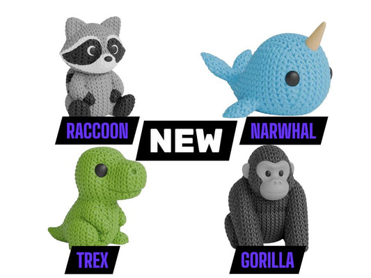 Knitimals - Cute Knit-Inspired Animal Toys - Whimsical Figurines for Kids & Adults - Decorative Soft Look Creatures