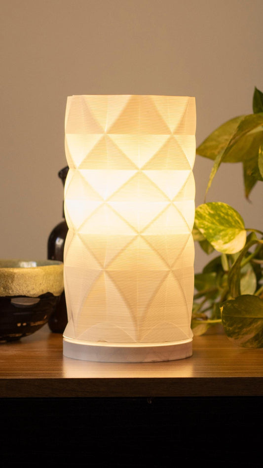 Diamond Lamp - Modern 3D Printed Ambient Light - Tall Geometric Table Lamp - Unique Home Decor