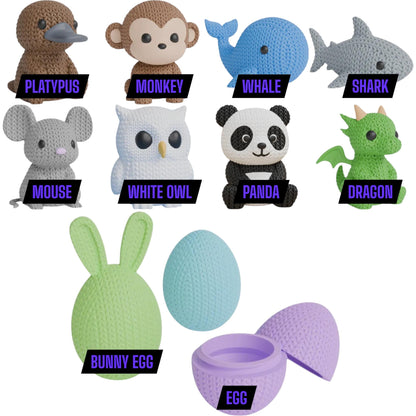 Knitimals - Cute Knit-Inspired Animal Toys - Whimsical Figurines for Kids & Adults - Decorative Soft Look Creatures