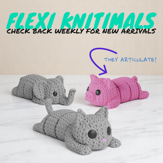 Flexi Knitimals: Articulated Knit-like Animal Toys - Posable & Playful Companions! New animals added almost weekly!